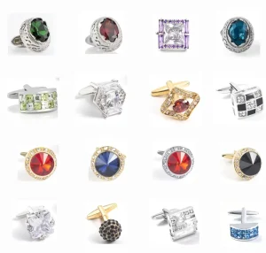 Ready to Ship Copper Classical Zircon Luxury Style Cuff Link Accessories in Stock