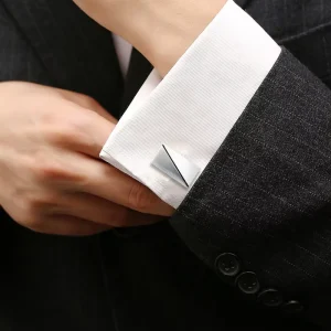 Ready to Ship Fashion Classic Business Corporate Meeting Cloth Silver Plated Square Men’s Cufflinks for Shirt