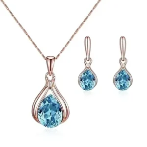 Ready to Ship High Quality Jewelry Costume Necklaces Set Alloy Drop Shape Fashion Women Jewelry Set