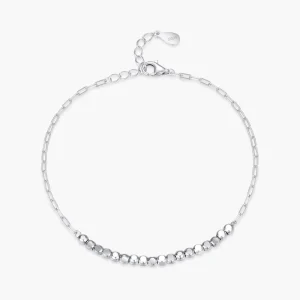 Real 925 Sterling Silver Fashion Geometric Square Bracelet Adjustable Chain Link For Women Girls Party Fine Jewlery