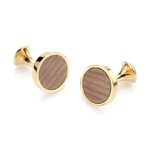 Real Wood Grain Premium Cufflinks Custom Mens Suit Shirt Fashion Accessory Wedding Tuxedo Trendy Jewelry Gift Set
