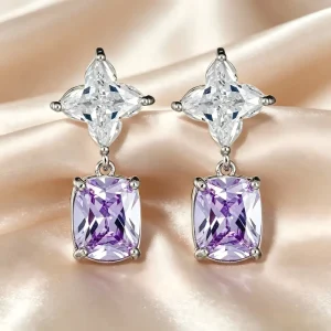 Recommend Drop Earrings for Women Fashion Bright Zircon Drop Earrings Brass Classic Women’s Engagement Wedding Gift Jewelry