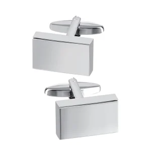 Rectangular High Gloss Blank Cufflinks Custom Men’s Suit Shirt Fashion Accessory Wedding Tuxedo Trendy Jewelry Gift