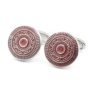Red Elegant Flower Classic Cufflinks Custom Mens Suit Shirt Fashion Accessory Wedding Tuxedo Trendy Jewelry Gift Set