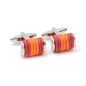 Red Fabric Rope Elegant Cufflinks Custom Mens Suit Shirt Fashion Accessory Wedding Tuxedo Trendy Jewelry Gift Set