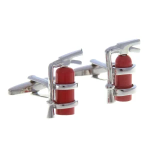 Red Fire Extinguisher Novelty Cufflinks Custom Men’s Suit Shirt Fashion Accessory Wedding Tuxedo Trendy Jewelry Gift