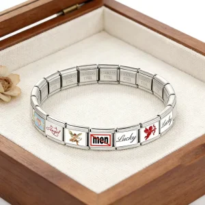 Red Series Angel Wings Archery Women Men Italian Charm Bracelet Link Fit 9mm Stainless Steel Making DIY Jewelry Gifts