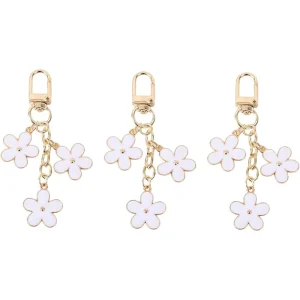 Refined Design Elite Flower Keychains for Women Deluxe Enameled Charms Aesthetic Key Chains for Boutique Handbags Fast