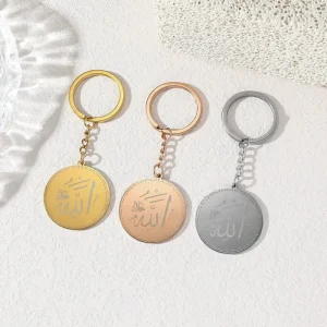 Religious Allah Ramadan Muslim Islamic Arabic Pvd 316L Stainless Steel Fashion Jewelry Pendant Keychain Eid Women Men