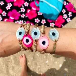 Resoul Adjustable Evil Eye String Bracelet for Women Multi Color Braided Amulet Charm Bracelet Fashion Jewelry Gift