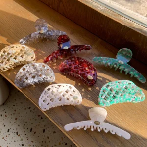Retro Acetate Claw Clip Sun Moon Stars Design Minimalist Elegant INS Luxury Size 10 Women Daily Updo Hair Accessories