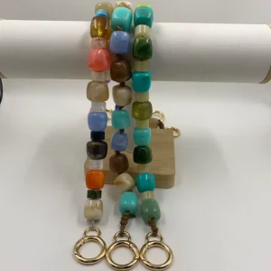 Retro Acrylic Beaded Bag Strap Colorful Bead Design Luggage DIY Hand-Carry Versatile Accessory
