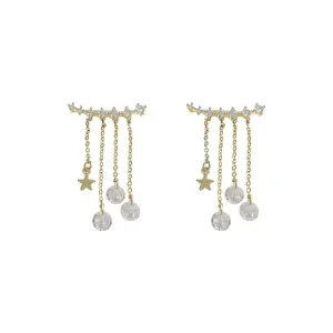 Retro Fashion Tassel Earrings Fine Jewelry Rhinestone Dangle Earrings for Women