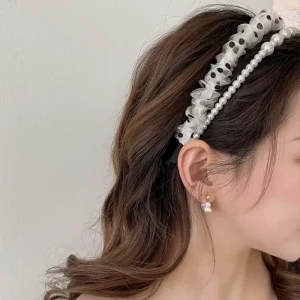 Retro French Style Double Layer Tulle Lace Headband for Women Exquisite and Versatile Wedding Hair Accessory