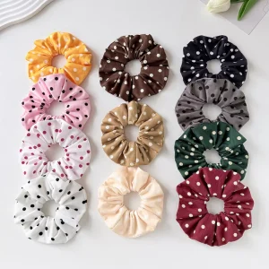 Retro Polka Dot Large Scrunchie Oversized Soft Hair Tie Elastic Bands Ponytail Holder Fashion Hair Accessories for Women Girls