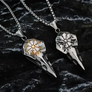 Retro Punk Hexagram Charm Necklace Stainless Steel Double Face Pendant for Men Jewelry Bulk