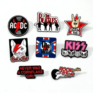 Retro Punk Rock Band Enamel Pins Music Guitar Rock Roll Metal Lapel Pin Brooch for Rock Lover to Express Individuality