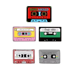 Retro Radio Cassette Tape Brooches Vintage Tape Radio Backpack Pins Enamel Pins for Men Women Jackets Shirts Hat