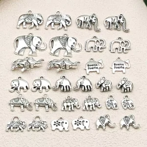 Retro Silver Alloys Elephant Keychain Accessories Jewelry Making Designer Bag Charm Creative Vintage Animals Diy Craft Ornaments