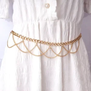 Retro Style Hip Hop Punk Link Chain Tassel Body Chain Sexy Bikini Harness Waist Belly Chain for Women