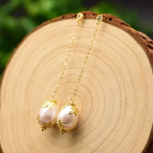Retro Style Pearl Earrings Enamel White Drop Gold Plated Vintage Party Fashion Accessory Pearl Earrings
