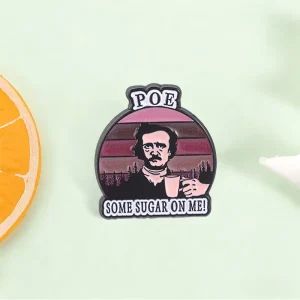 Retro Sunset Background Author Brooch Humorous Quote Literary Badge for Clothing Accessories
