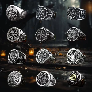 Retro Viking Rune Ring in New Stainless Steel Titanium Steel Retro Animal Fashion Rings with Letters Stock Available