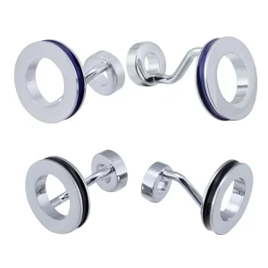 Reversible Enamel Premium Cufflinks Custom Mens Suit Shirt Fashion Accessory Wedding Tuxedo Trendy Jewelry Gift Set