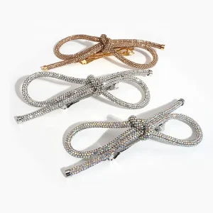Rhinestone Bowknot Hairpin Fashion Hair Clip Barrette Hair Accessories for Girls