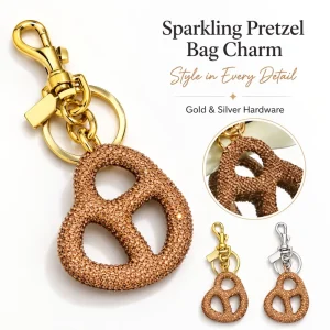 Rhinestone Crystal Pretzel Shape Keychain Luxury Bling Bag Charm Pendant for Women Purse Accessory Gift RTS