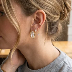 Rhinestone Earrings Studs Light Luxury High End Niche Design Fashion Jewelry Accessories Stainless Steel Earrings Women