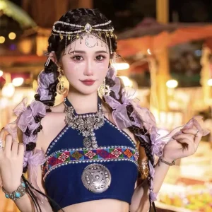Rhinestone Hair Chain Accessories Set Stars Moon Tassel Hair Strap Ethnic Style Elegant Party Headwear Forehead Chain For Women