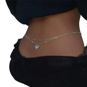 Rhinestone Heart shaped Toe Rings European and American Beach Belt Fashion All match Tibetan Silver Sporty Body Jewelry