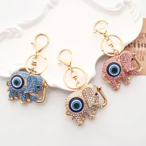 Rhinestone Keychain Personality Exquisite Colorful Luxury Elephant Bag Accessories Metal Key Chains