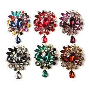 Rhinestone Korean Fashion Brooches Women Luxury Flower Collar Pins Clothes Accessories Jewelry Brooches for Women