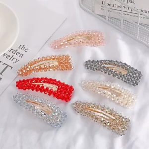 Rhinestone Metal Hair Pin Hair Clips Accessories Diamond Crystal Sparkle Makeup Bangs Snap Hair Clips for Women Girls