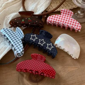 Rhinestone Polka Dot Hair Claw Elegant Luxury Fashion Hair Accessories for Women