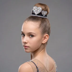 Rhinestone Quinceanera Crown for Bun Wreaths Tiaras Artistic Gymnastics Hair Accessories Figure Skating