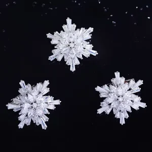 Rhinestone Snowflake Brooch for Wedding Dress Bridal