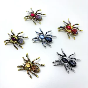 Rhinestone Spider Brooch for Women Vintage Crystal Insect Brooches Halloween Party Jewelry Accessories
