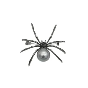 Rhinestone Spider Brooches for Women Black Color Insect Pin Pearl Jewelry Summer Fashion Accessories Cool Brooch