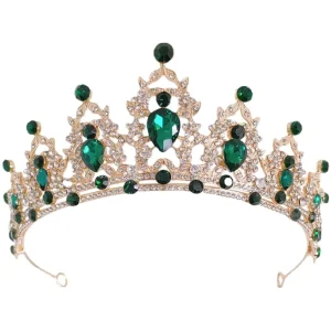 Rhinestone Tiara Crown Anti Tarnish Alloy Crown Headpiece Luxury Evening Pageant Costume Hair Accessory Crowns and Tiaras