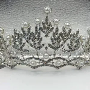 Rhinestones Bridal Crown Hair Accessories Luxury Elegant Crystal Pearl Bridal Tiaras Y Coronas Girl Wedding Crowns and Tiaras