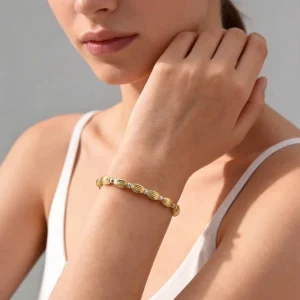 Rice Bead Pumpkin Faceted Chain Bracelet Stainless Steel Copper Gold Tone Elegant Fashion Jewelry for Women Bracelet