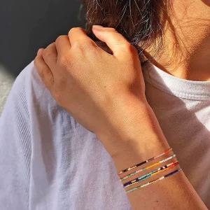 Rice Beads Very Small Bracelet for Japanese and Korean Girls Woven Colorful Beads String Bracelet Fine Beaded Bracelets