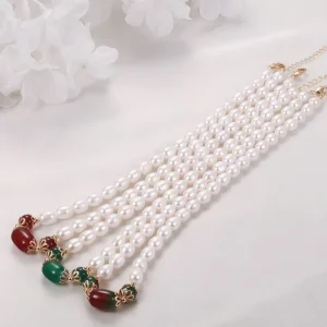 Rice shaped Drop shaped Necklace Collarbone Chain Water Flow Design Fashionable