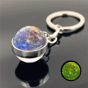 Richshining Glass Ball Keychain Customized logo for Fashionable Backpack Pendants