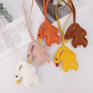 Roast Duck Bag Charm Quirky PU Leather Funny Food Pendant Decoration for Everyday Tote Shoulder Bag Car Rearview Mirror