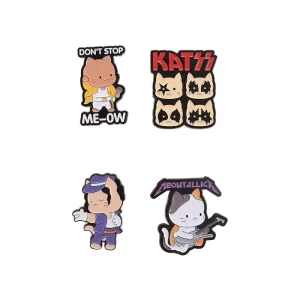Rock Band for Cat Enamel Die Cast Music Animal Brooch Cute Alloy Badge Pins for Jackets in Punk Style for Graduation and New