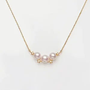 Romantic 18K Gold Plated S925 Silver Pearl Star Zircon Necklace 925 Sterling Silver Pendant Necklace